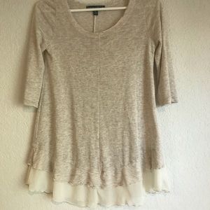 Brand: Living Doll, creme shirt, Size: XS